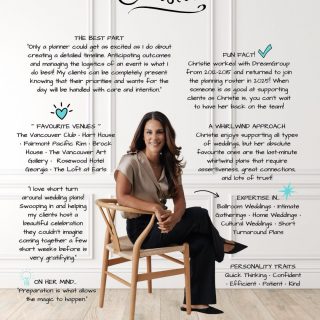 Meet Christie ✨ Quick-thinking, confident, efficient, and kind, Christie is the planner you want when the timeline is tight and the vision is big. She loves the logistics, the details, and the magic that happens when everything comes together with care.

Photo: @theapartmentphoto 

#DreamGroupPlanners #VancouverWeddingPlanner #MeetThePlanners #VancouverWeddings #QuickWeddingPlan