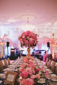 Rosewood Hotel Georgia Wedding | Pink table setting