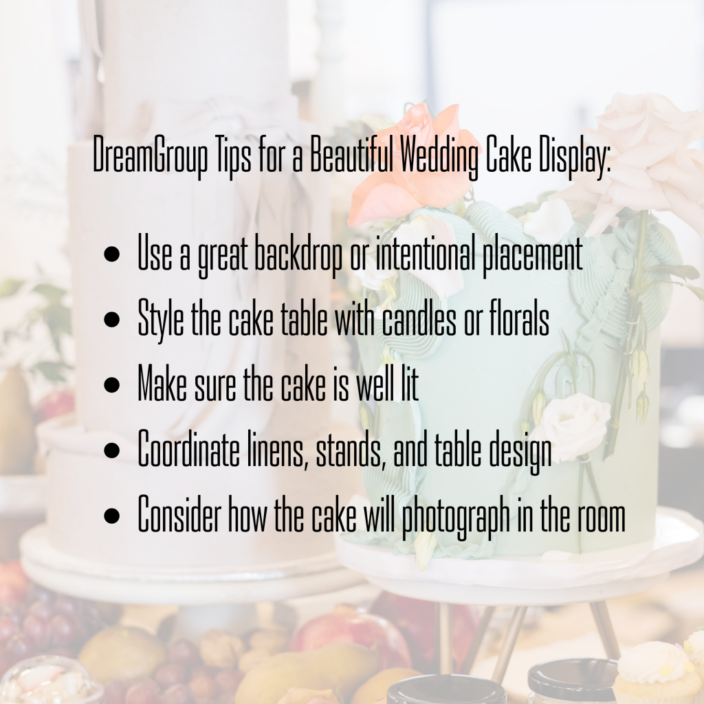 DreamGroup Tips for a Beautiful Wedding Cake Display