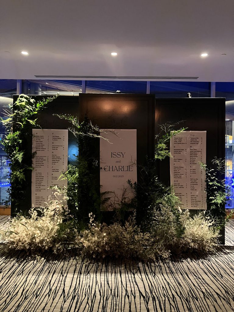 Seating Chart for this Fairmont Pac Rim Wedding